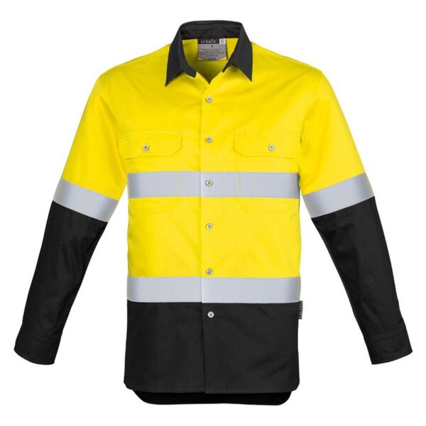 Mens Hi Vis Spliced Industrial Shirt Hoop Taped Thumbnail